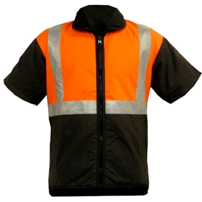 Oilskin Short Sleeve Vest With Fluoro Reflective Top