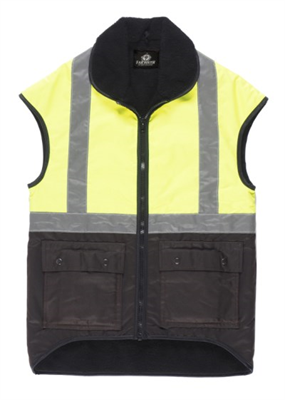 Oilskin Vest With Fluoro Reflective Top