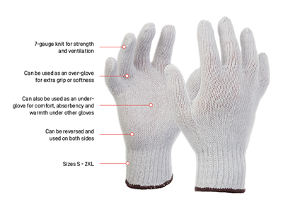 Polycotton Knit Liner Gloves