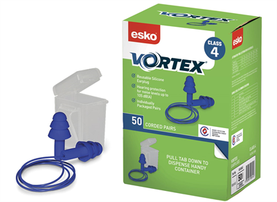 Vortex Reusable Corded Ear Plugs Class 4 - Boxed