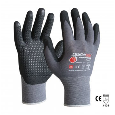Touchline Palm Coat Nitrile Foam Gloves With Polydots