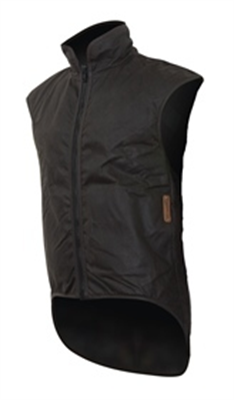 Sleeveless Oilskin Vest with Side Pockets
