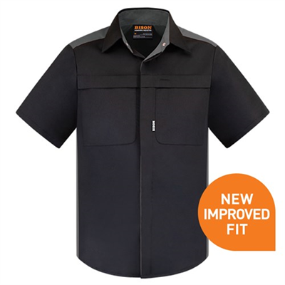Bison Contrast P/C Short Sleeve Work Shirt
