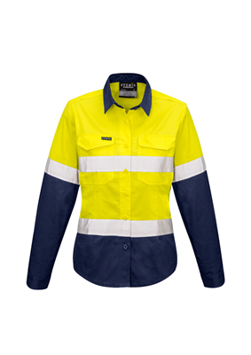 Womans Rugged Coolong Taped Hi Vis Spliced Work Shirt